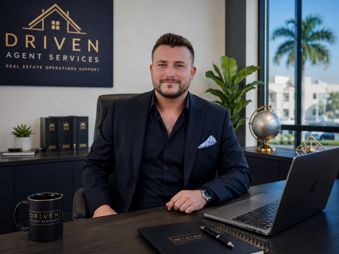David Lopez, founder of Driven Agent Services, in his South Florida office